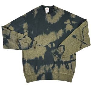 VTG Jerzees Tie Dye Crewneck‎ Sweatshirt Black Gold Saints Adult MEDIUM USA EUC